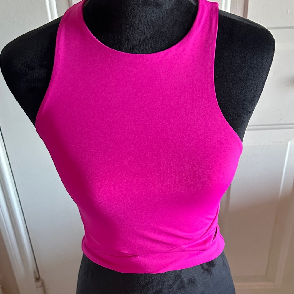 Express Fuchsia Sleeveless Crop Top